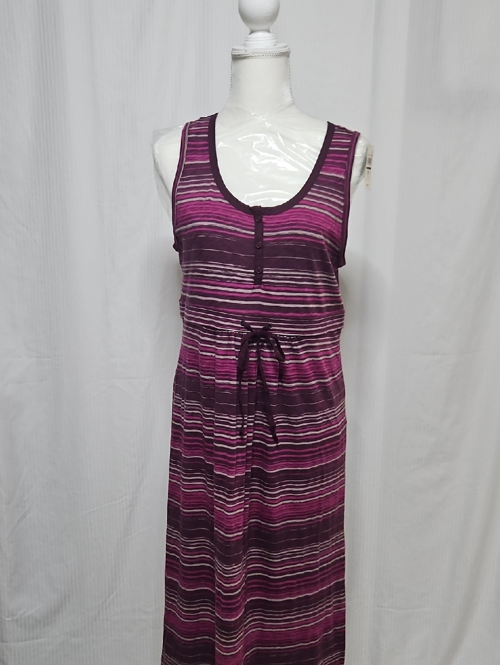 Eddie Bauer Purple and Fuchsia Striped Sleeveless Dress - Picture 2 of 8